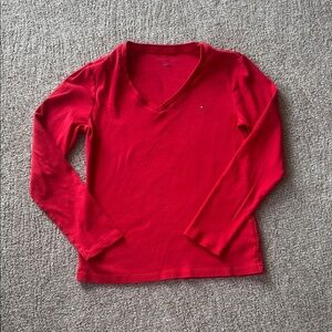 Tommy Hilfiger Scarlet V-Neck Long Sleeve Shirt